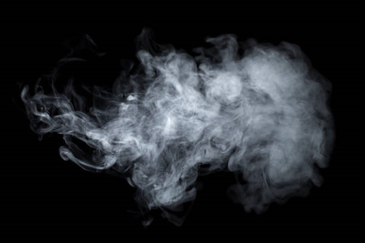 Smoke against a black background